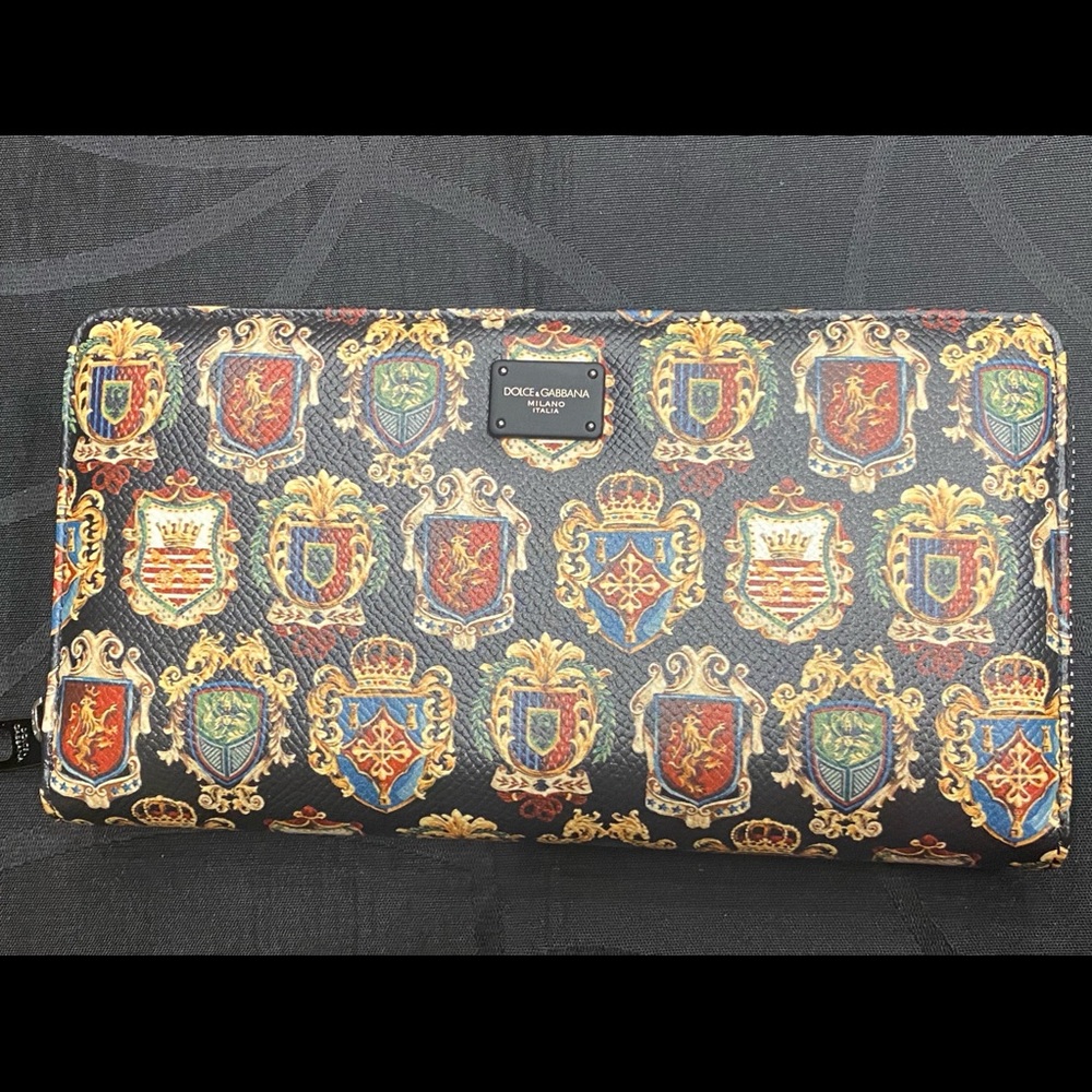 D&G Sicilian Print Long Zip Wallet